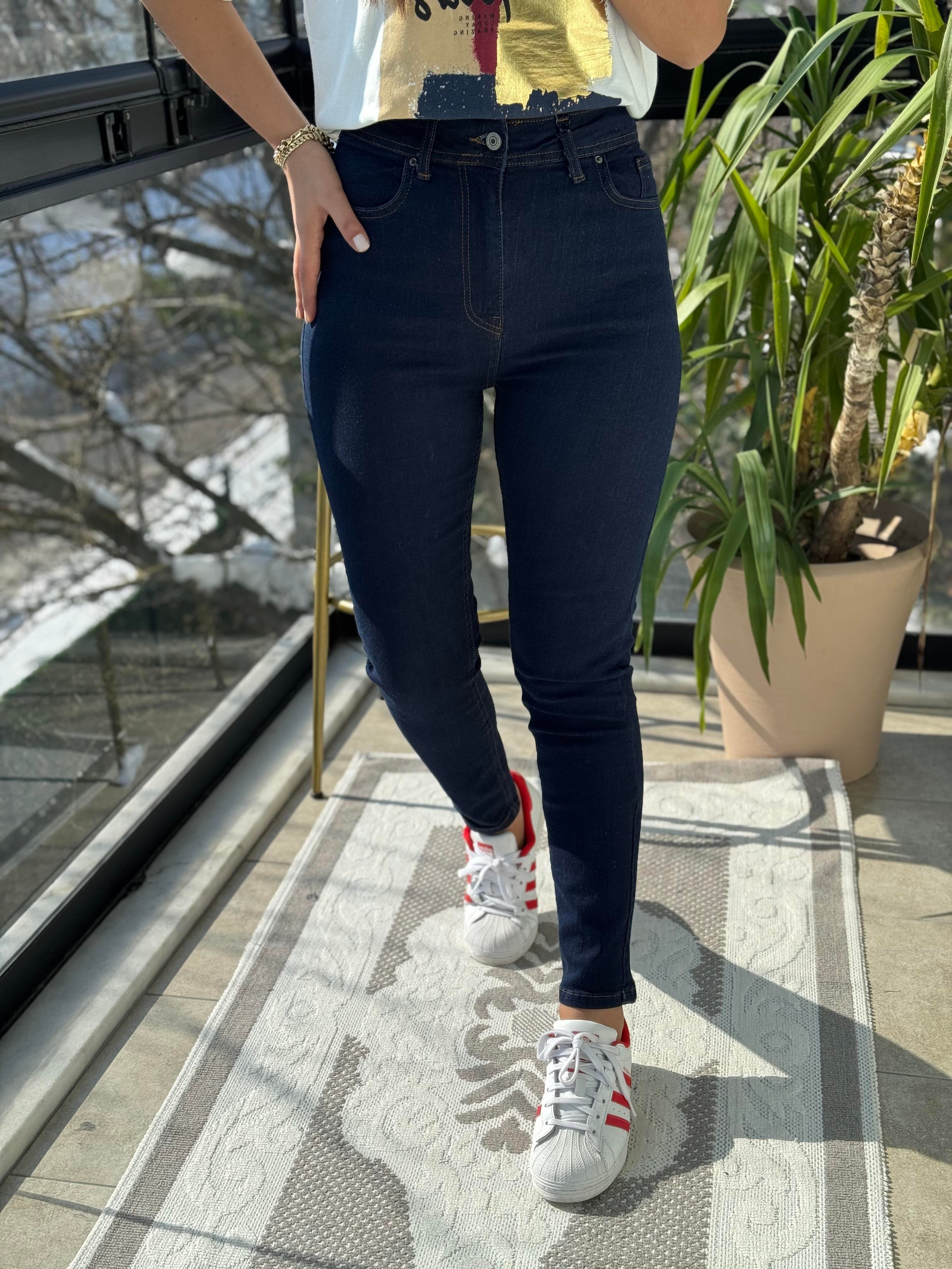 Yüksek Bel Skinny Jean Tintli Lacivert