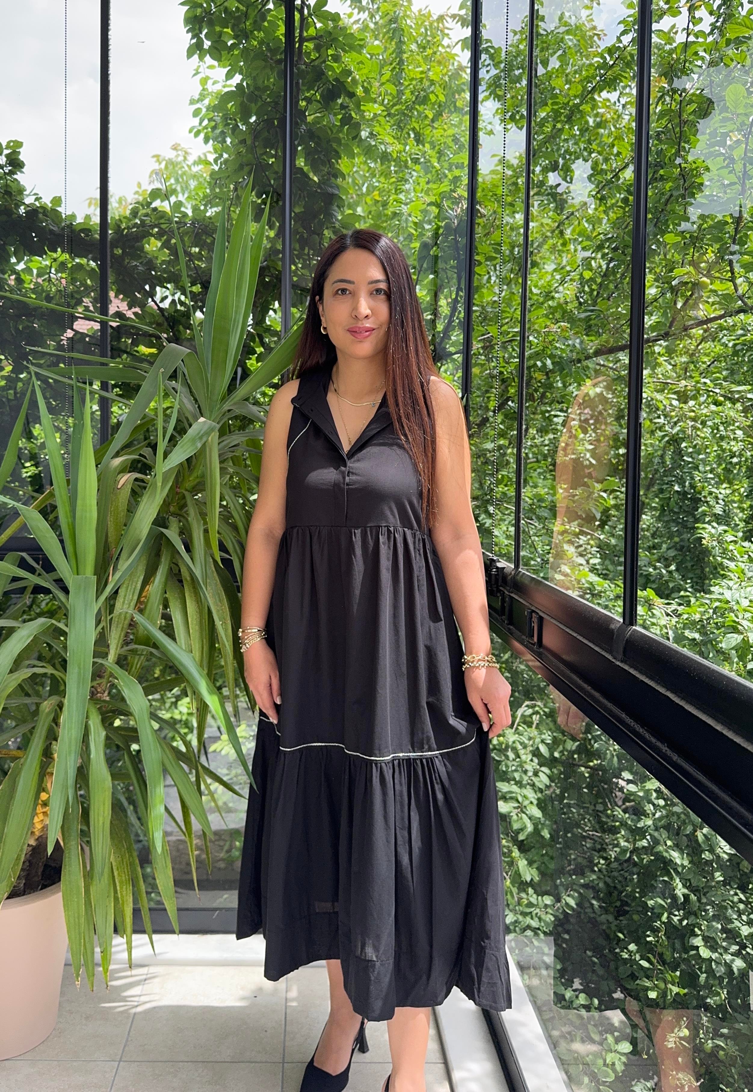 Zincir Detaylı Elbise Siyah