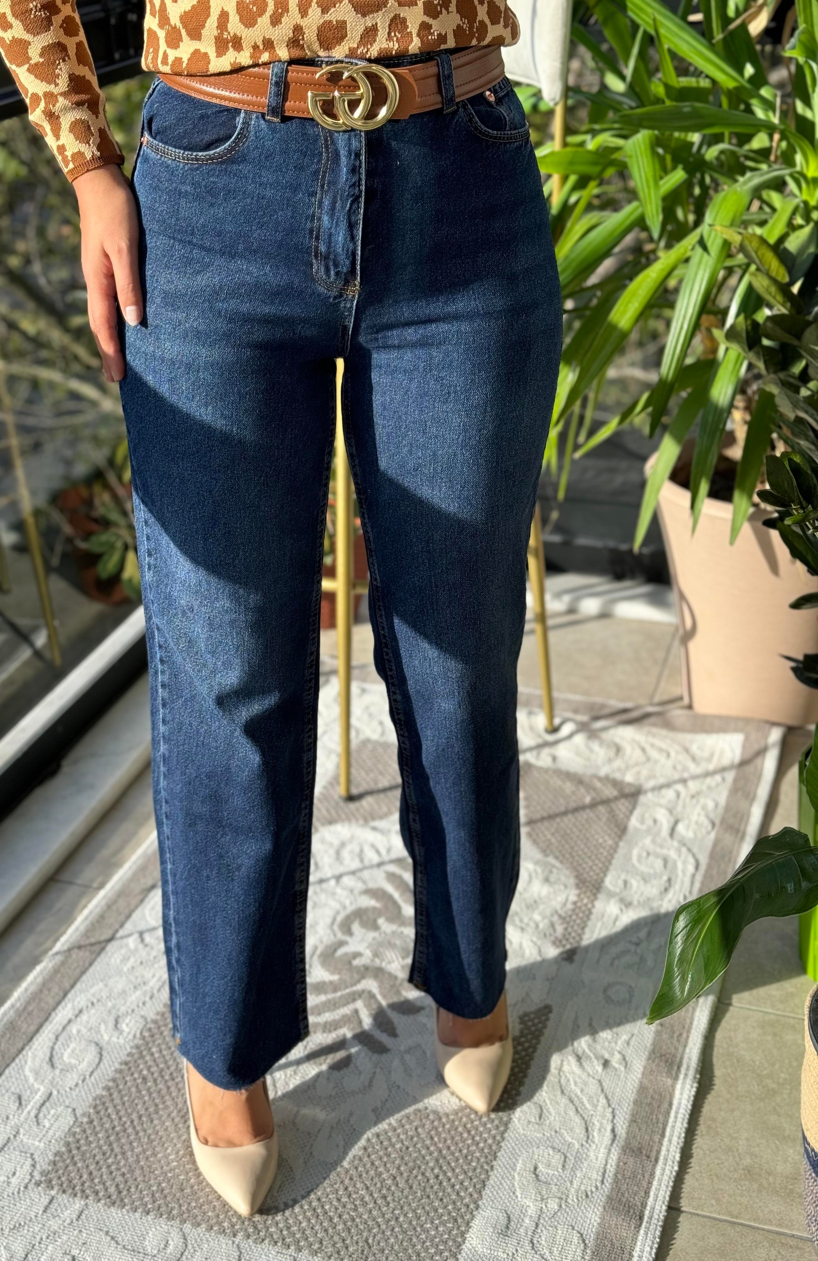 Zra Kesik Paça Jean Lacivert 