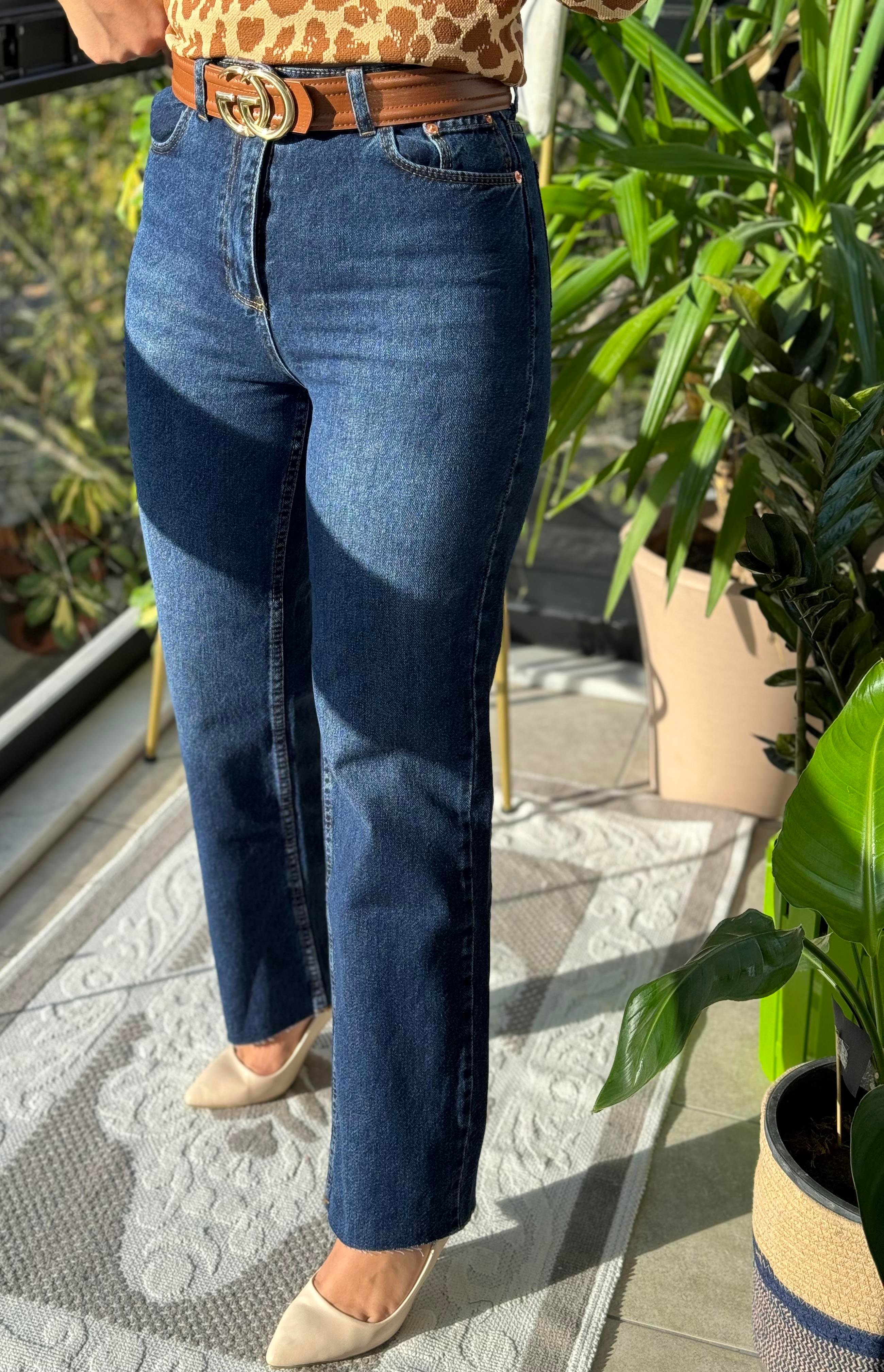 Zra Kesik Paça Jean Lacivert 