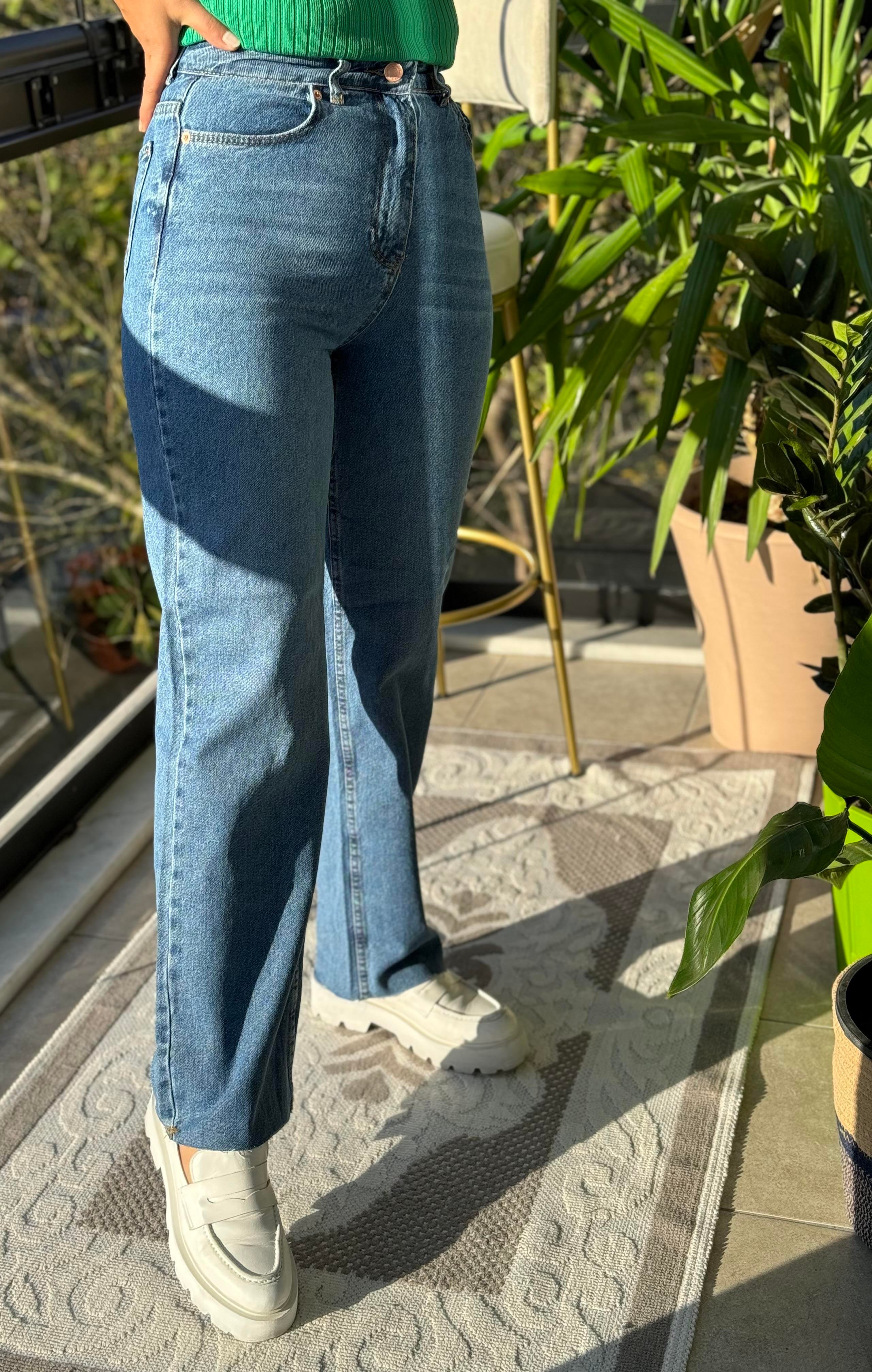 Zra Kesik Paça Jean Mavi