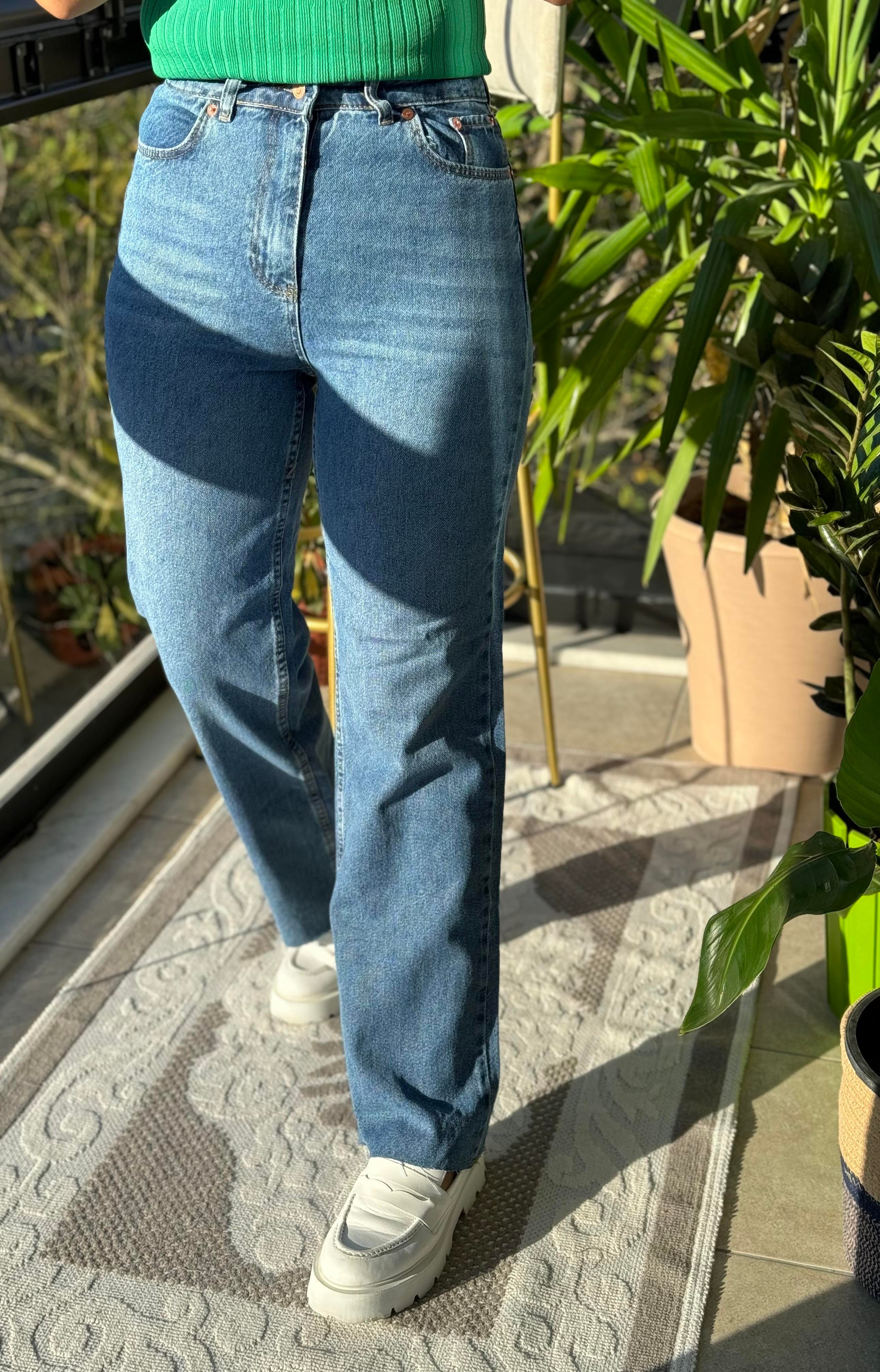 Zra Kesik Paça Jean Mavi