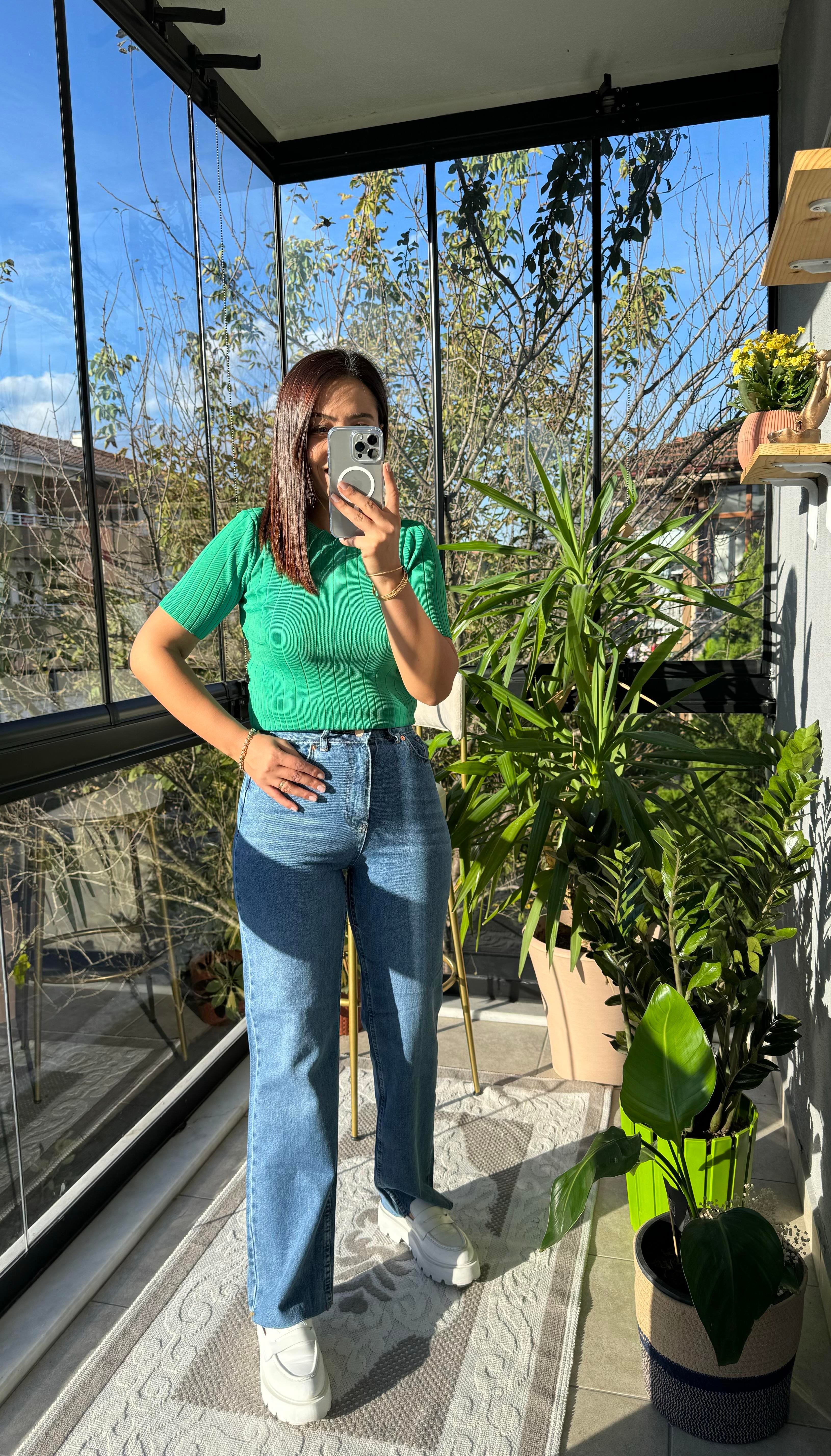 Zra Kesik Paça Jean Mavi