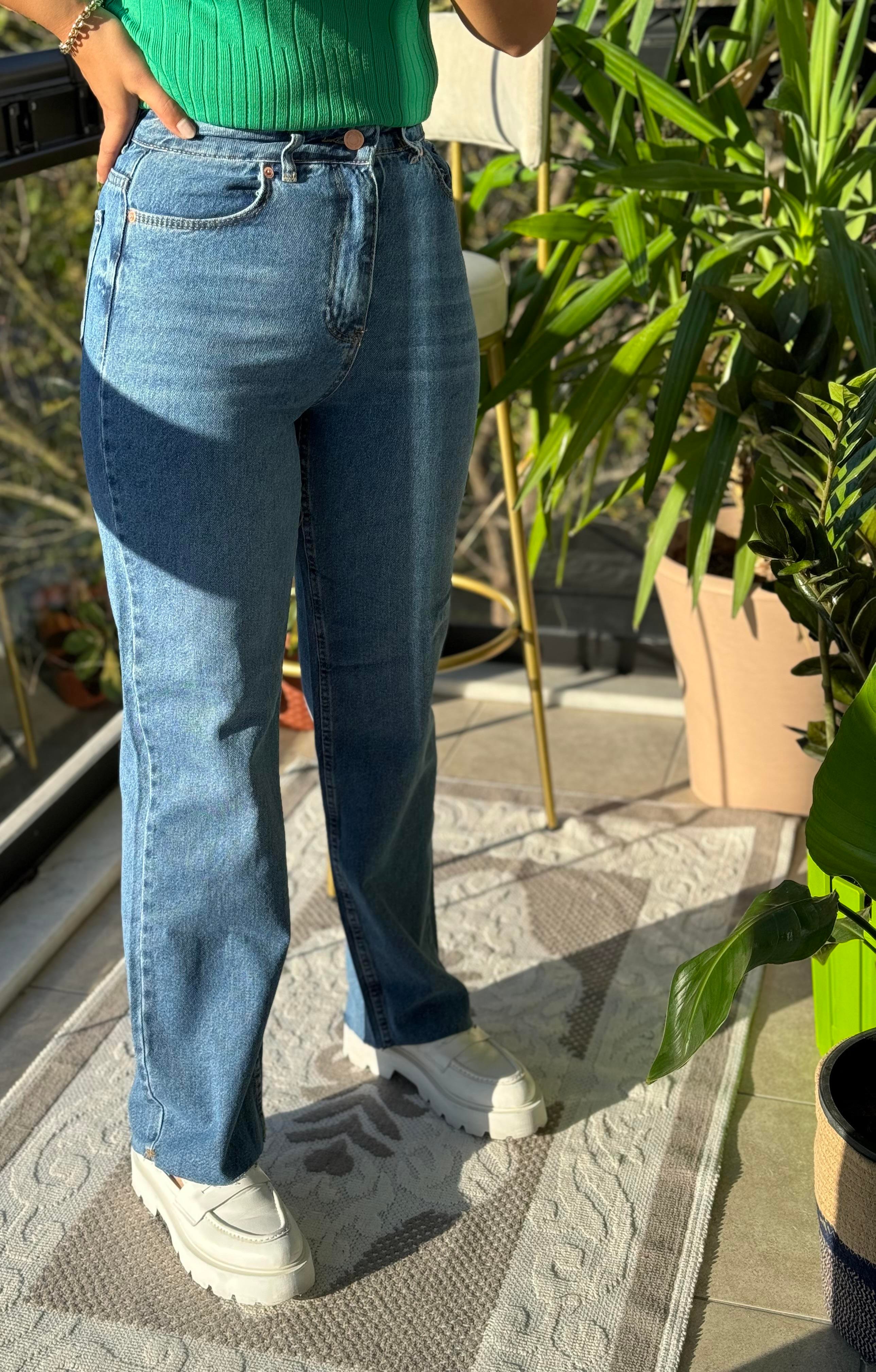 Zra Kesik Paça Jean Mavi