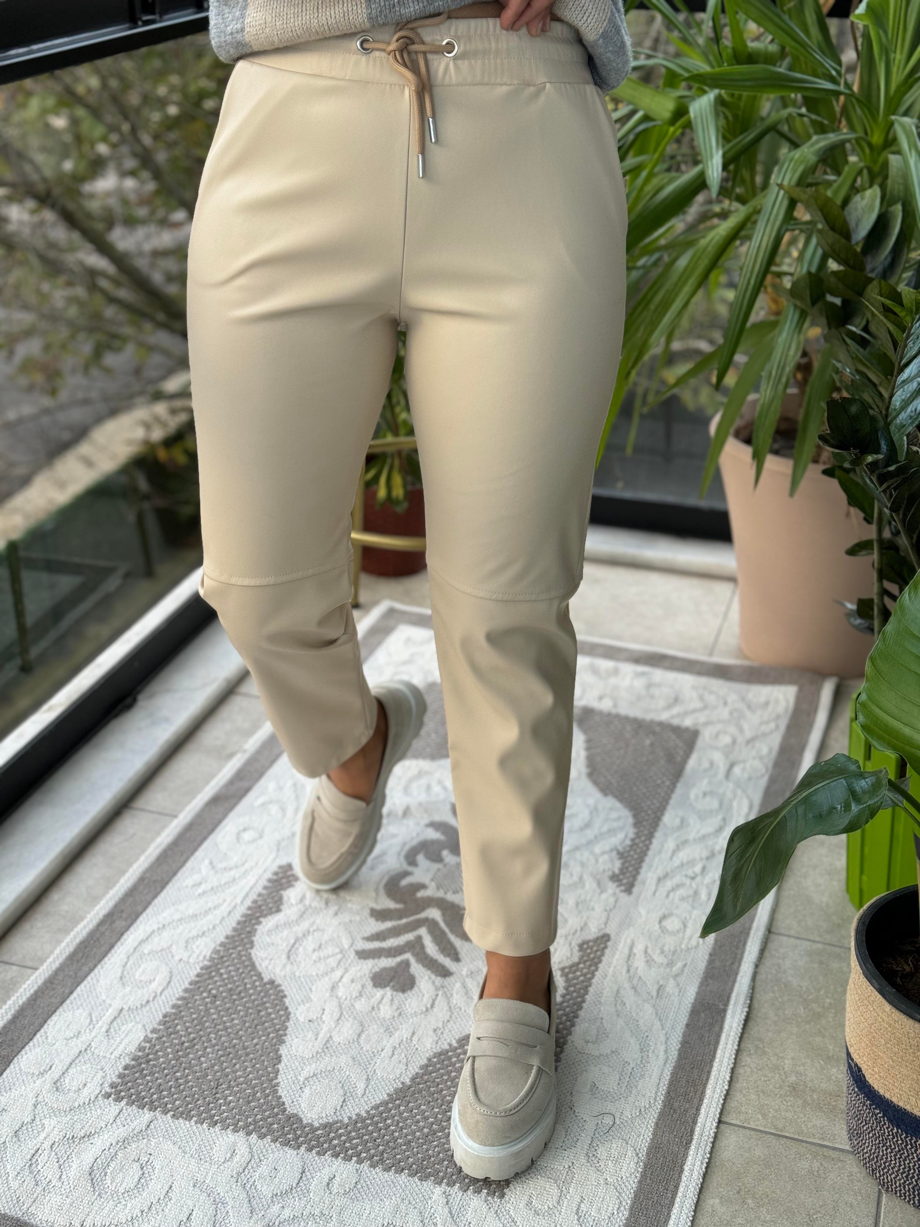 Zra Model Deri Pantolon Krem