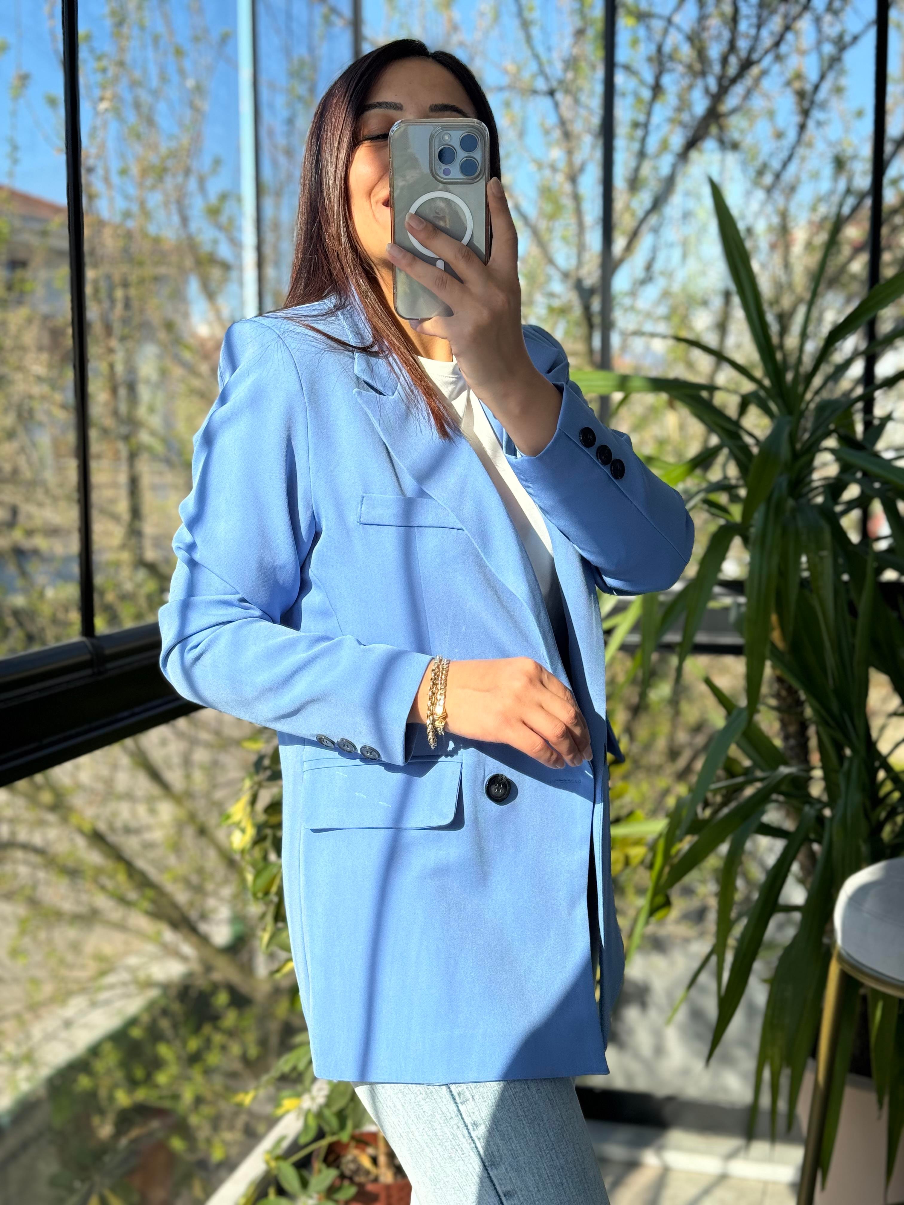 Zra Model İki Düğme Blazer Ceket Mavi