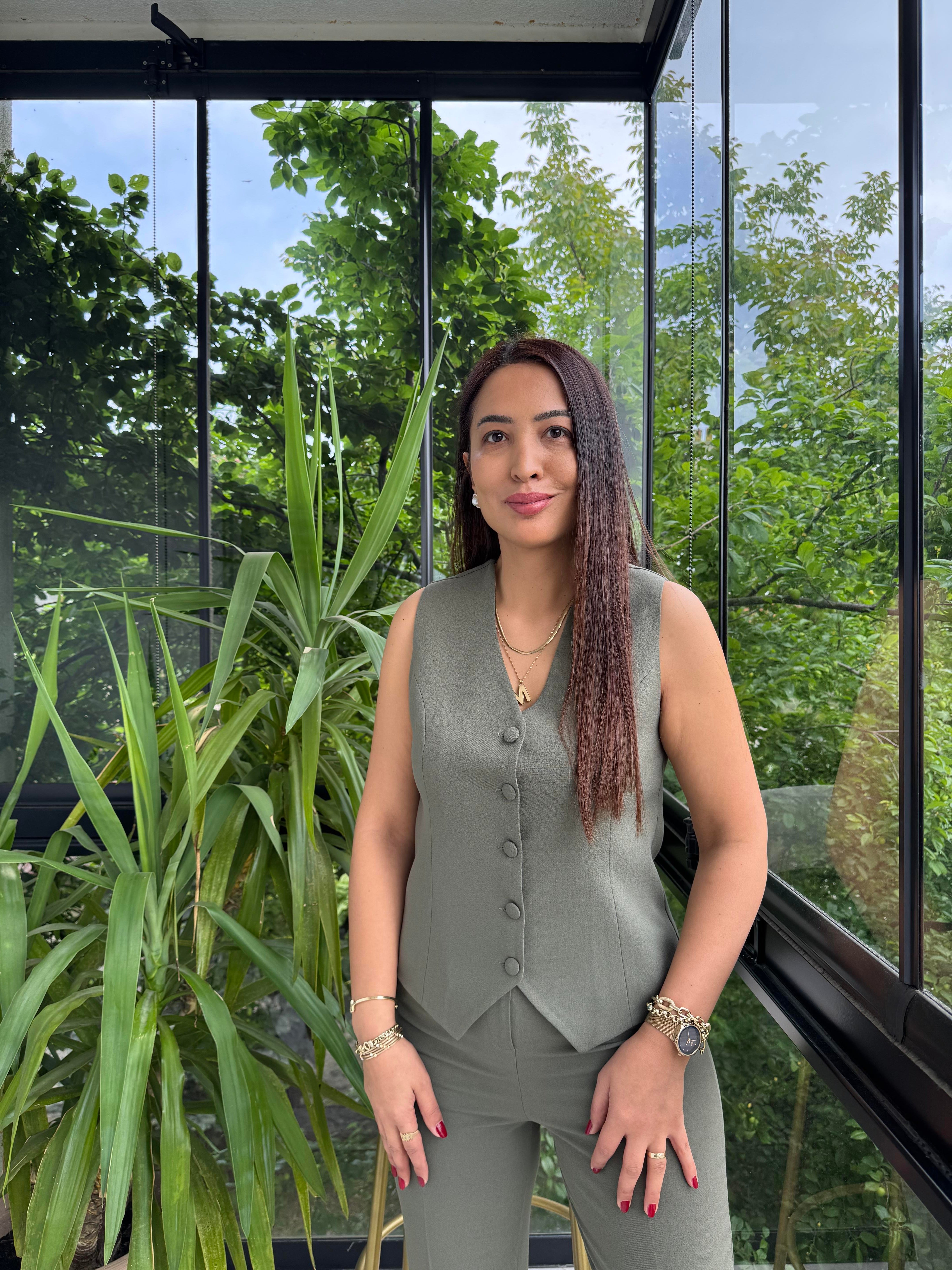 Zra Model Yelekli Takım Haki Yeşili