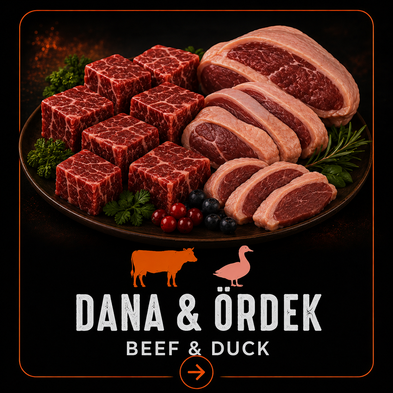 Raw Duck Plus Dana & Ördek Barf Doğal Çiğ Köpek Maması