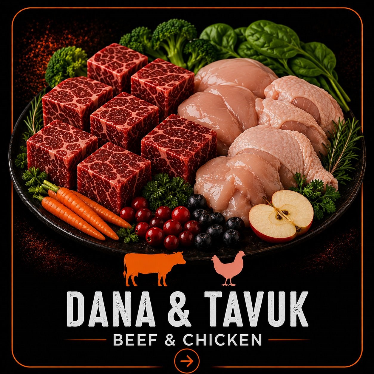 Raw Food Dana & Tavuk Barf Doğal Çiğ Köpek Maması - 100 Kg