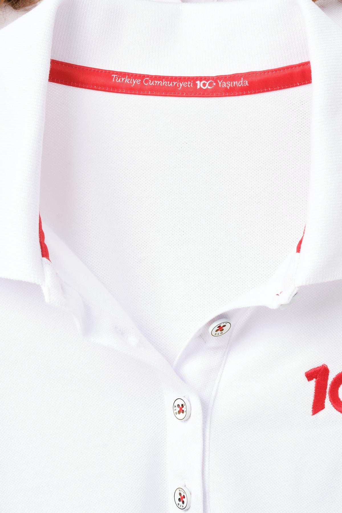 MSW 100.Yıl Özel Tasarım Regular Fit Erkek Beyaz Polo