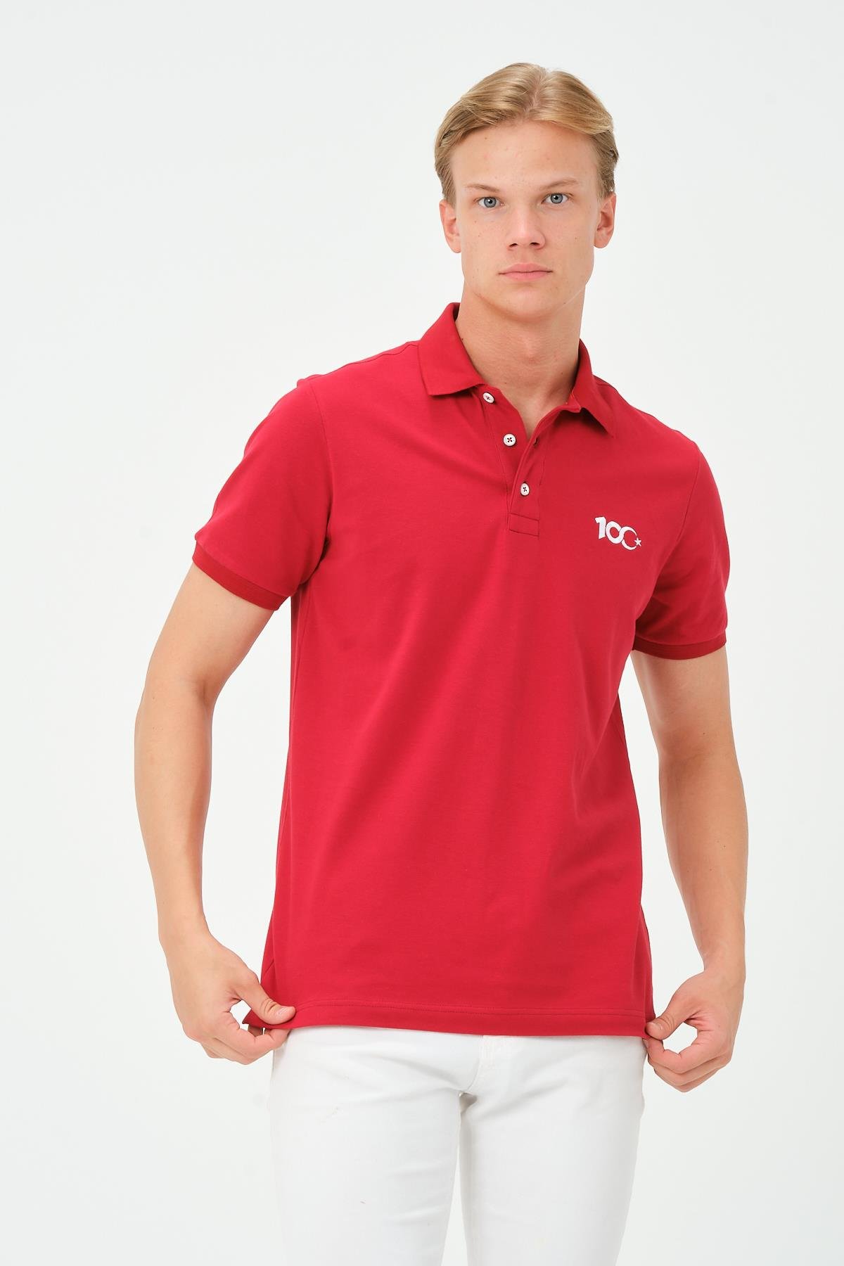MSW 100.Yıl Özel Tasarım Regular Fit Erkek Kırmızı Polo