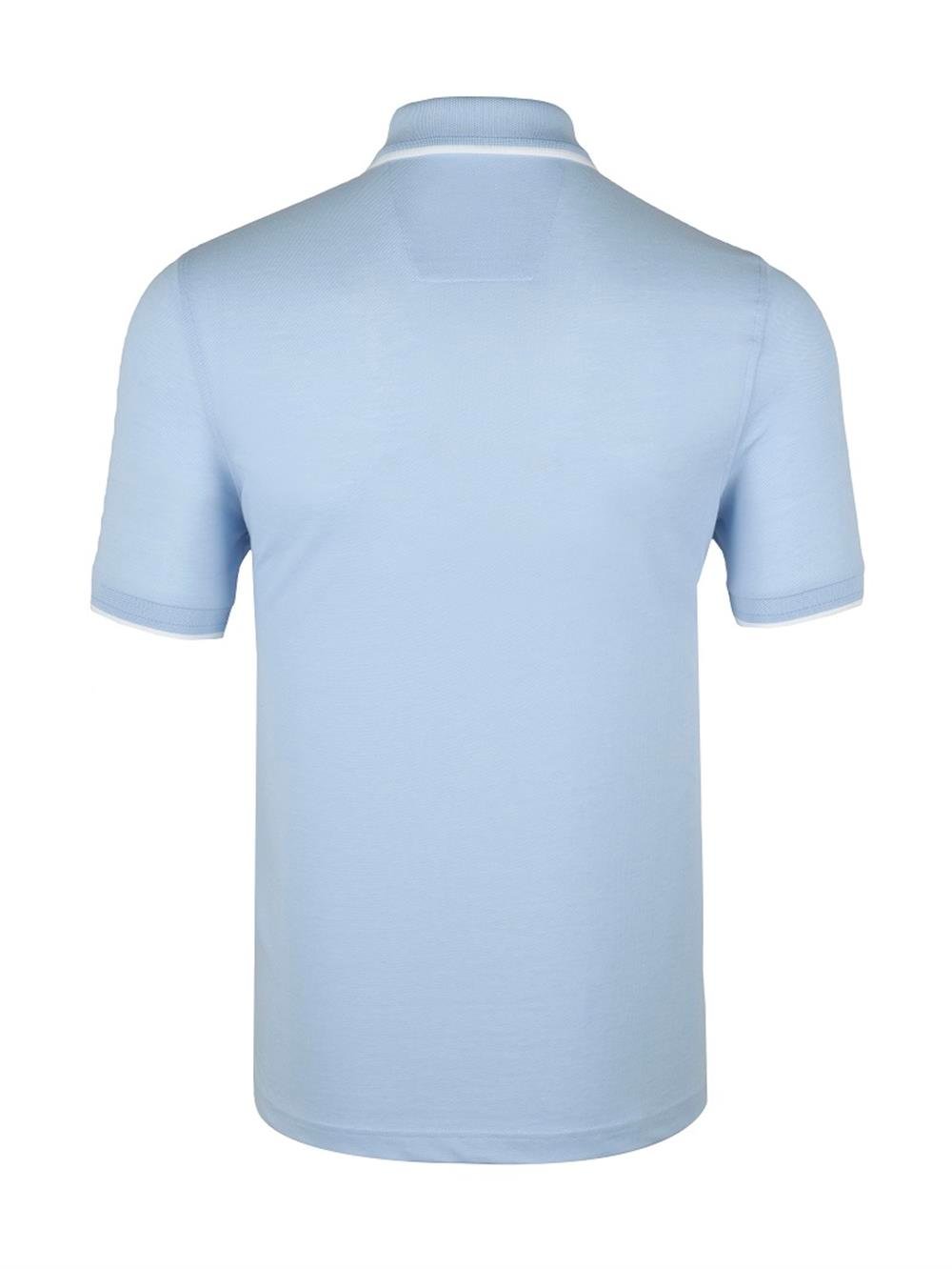 MSW Erkek Cepli Micro Regular Fit Açık Mavi Polo Yaka T-shirt
