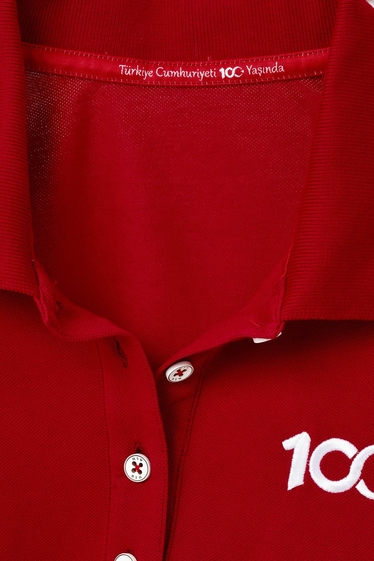 MSW Kadın 100.Yıl Özel Regular Fit Kısa Kollu Kırmızı Polo 