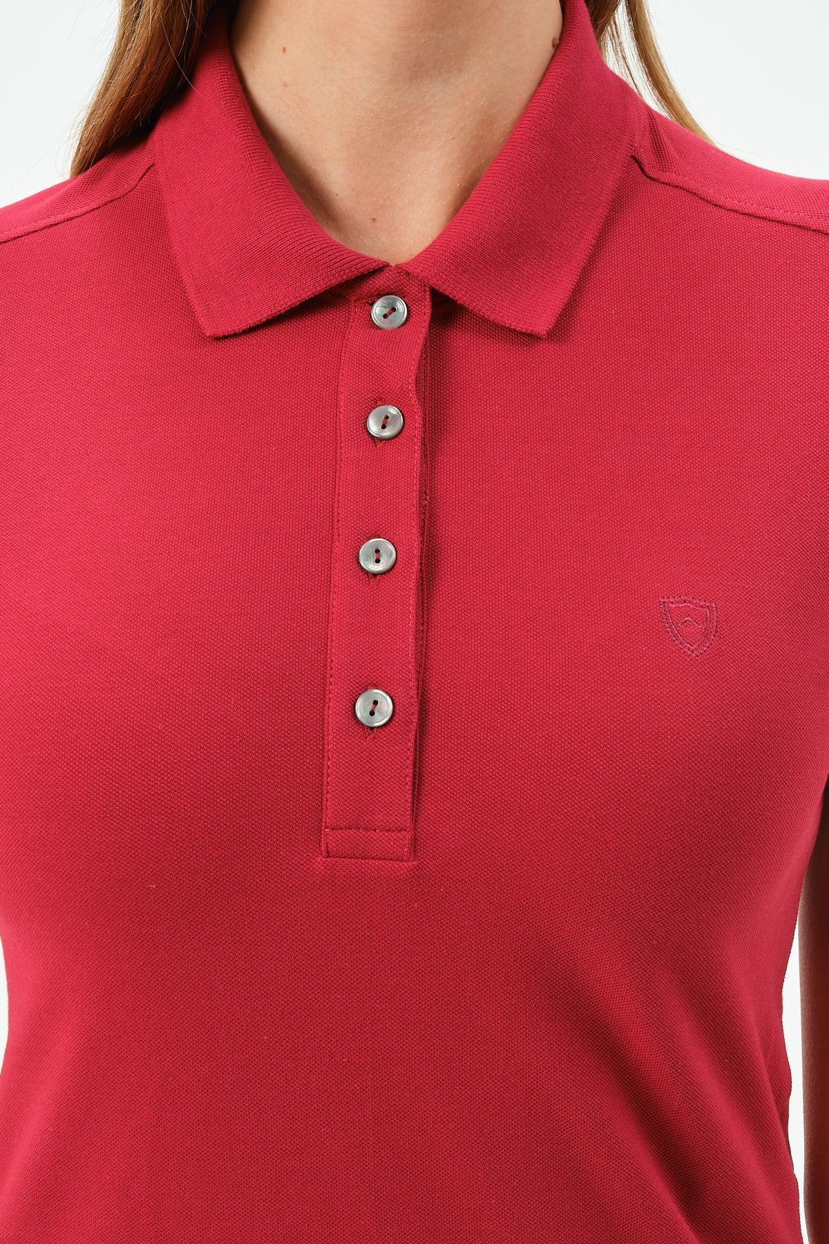 MSW Kadın Regular Fit Kısa Kollu Kırmızı Polo Elbise