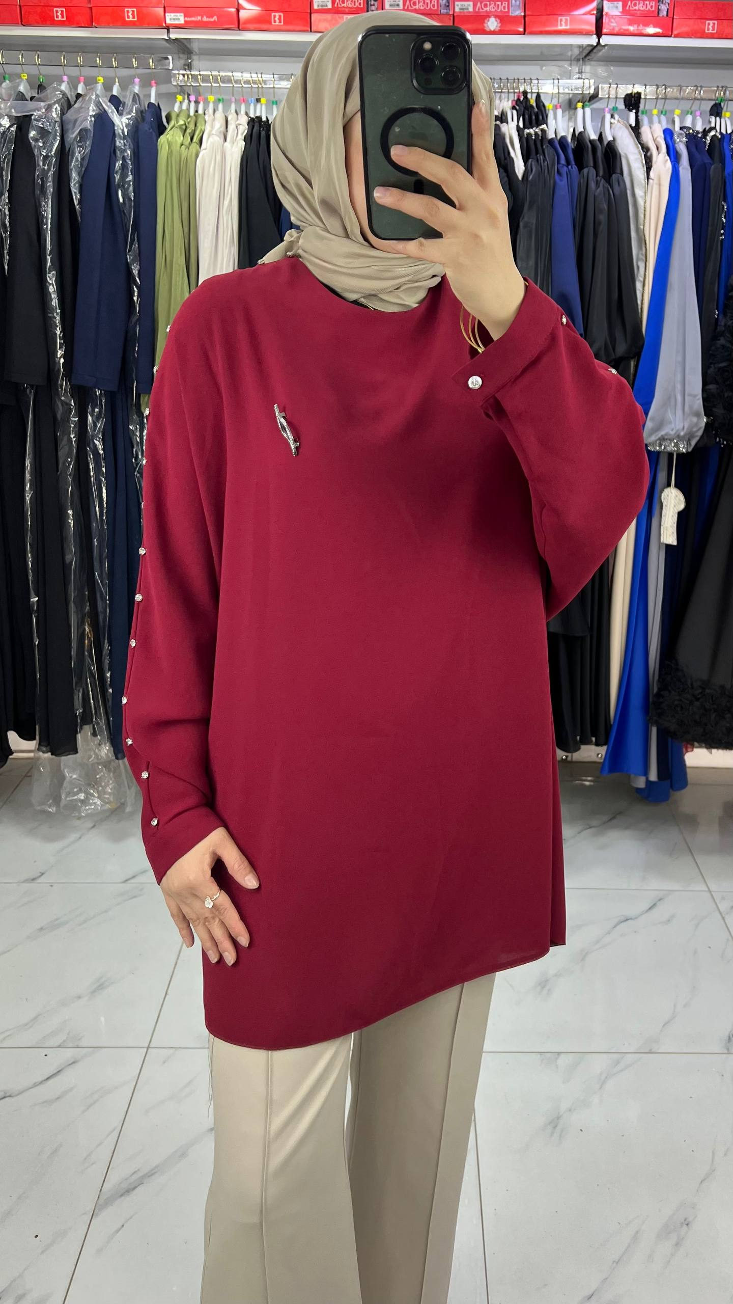26009 Free Mood Tunik BORDO