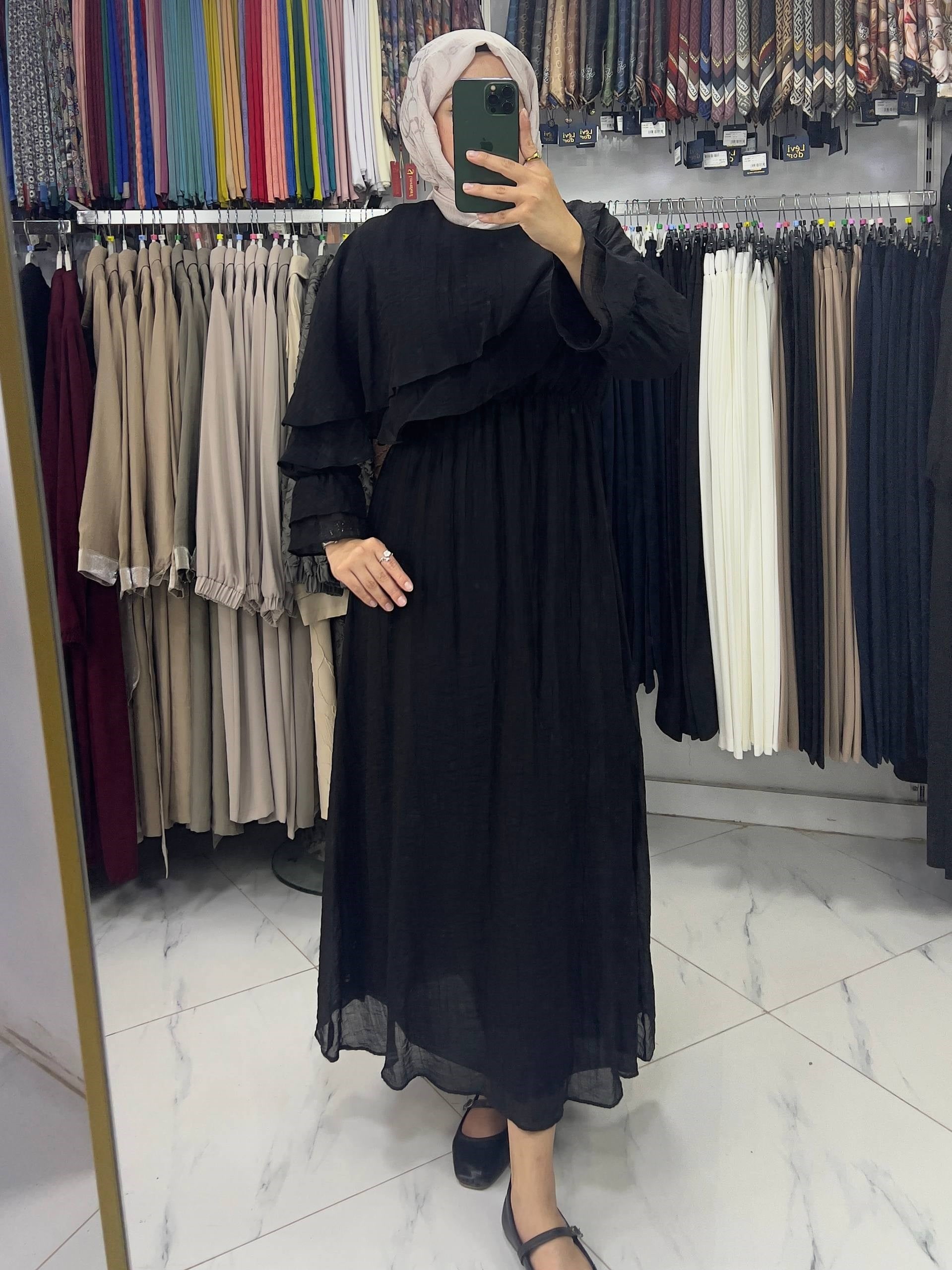 26079 FreeMood Elbise SİYAH