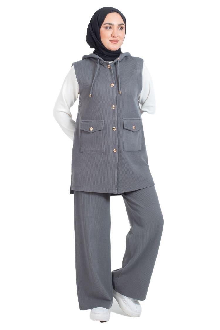 3380 Tripen İpek Triko pant. Takım ANTRASİT