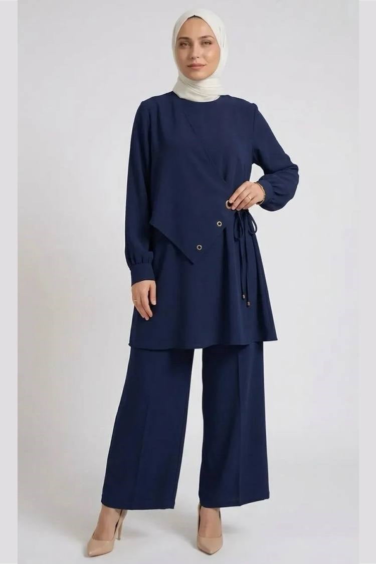 3491 Tripen Polo Krep Pantalonlu Takım LACİVERT