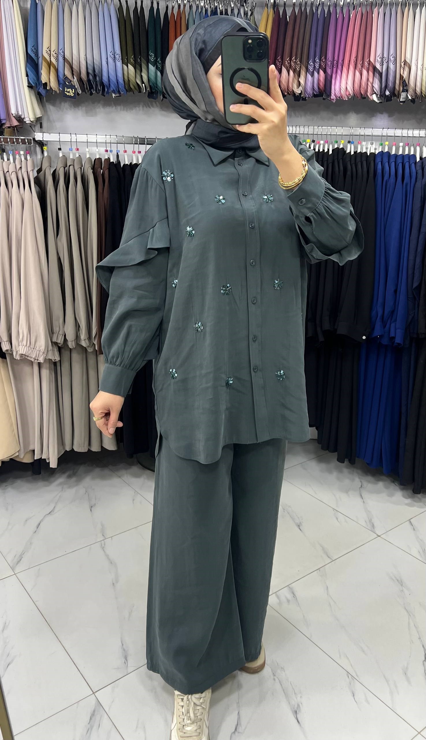 3492 Tripen Modal Pantolonlu Takım NEFTİ