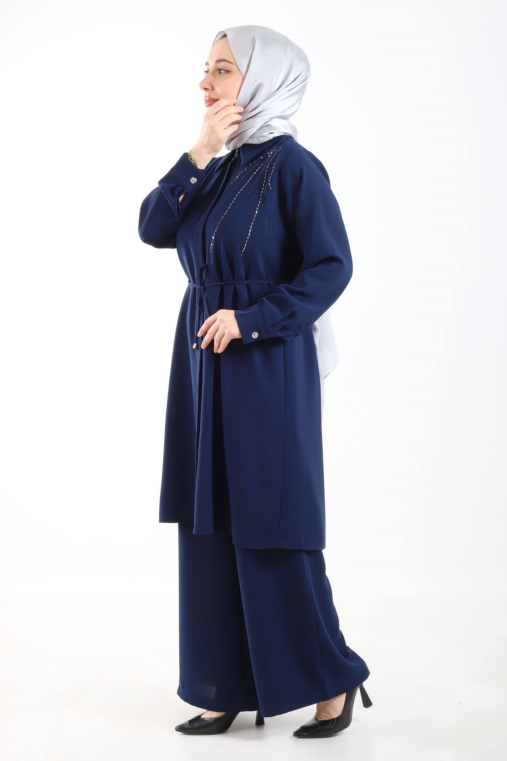 3746 Tripen Polo Krep Pantalonlu Takım LACİVERT