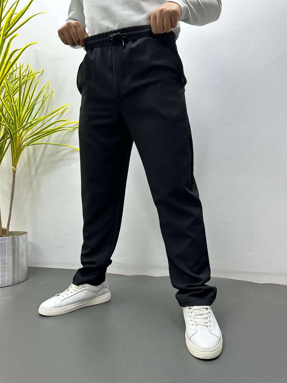 Baggy Pamuklu Pantolon Siyah