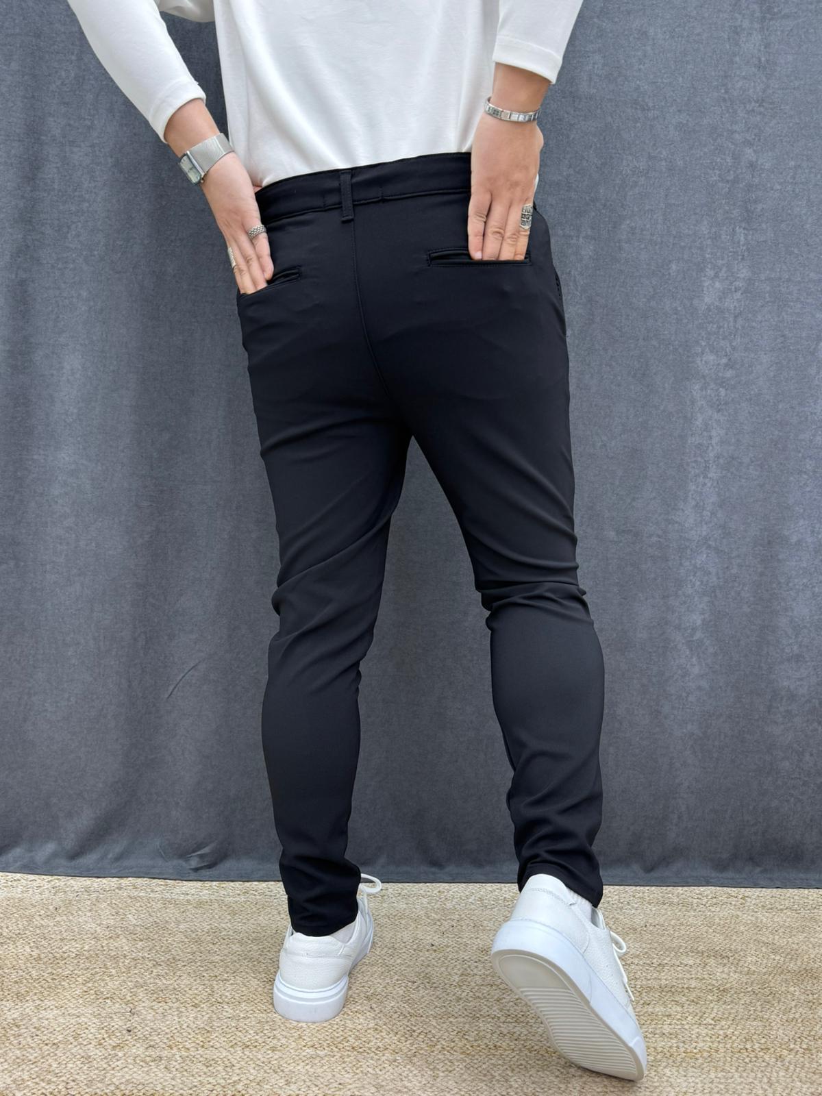 Kışlık Jogger Ful Likralı Kumaş Pantolon Siyah