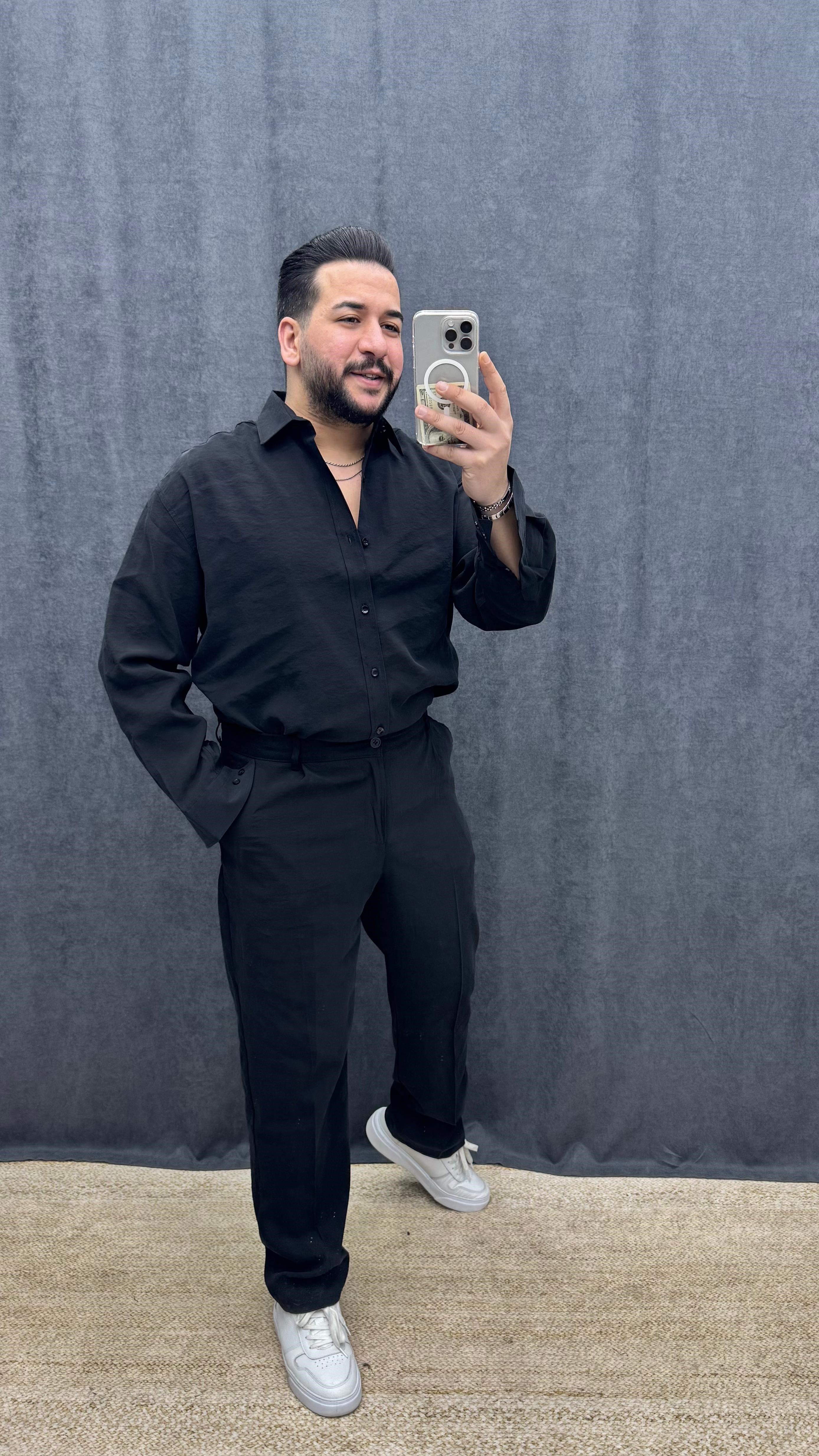 Modal Kumaş Oversize Takım Siyah