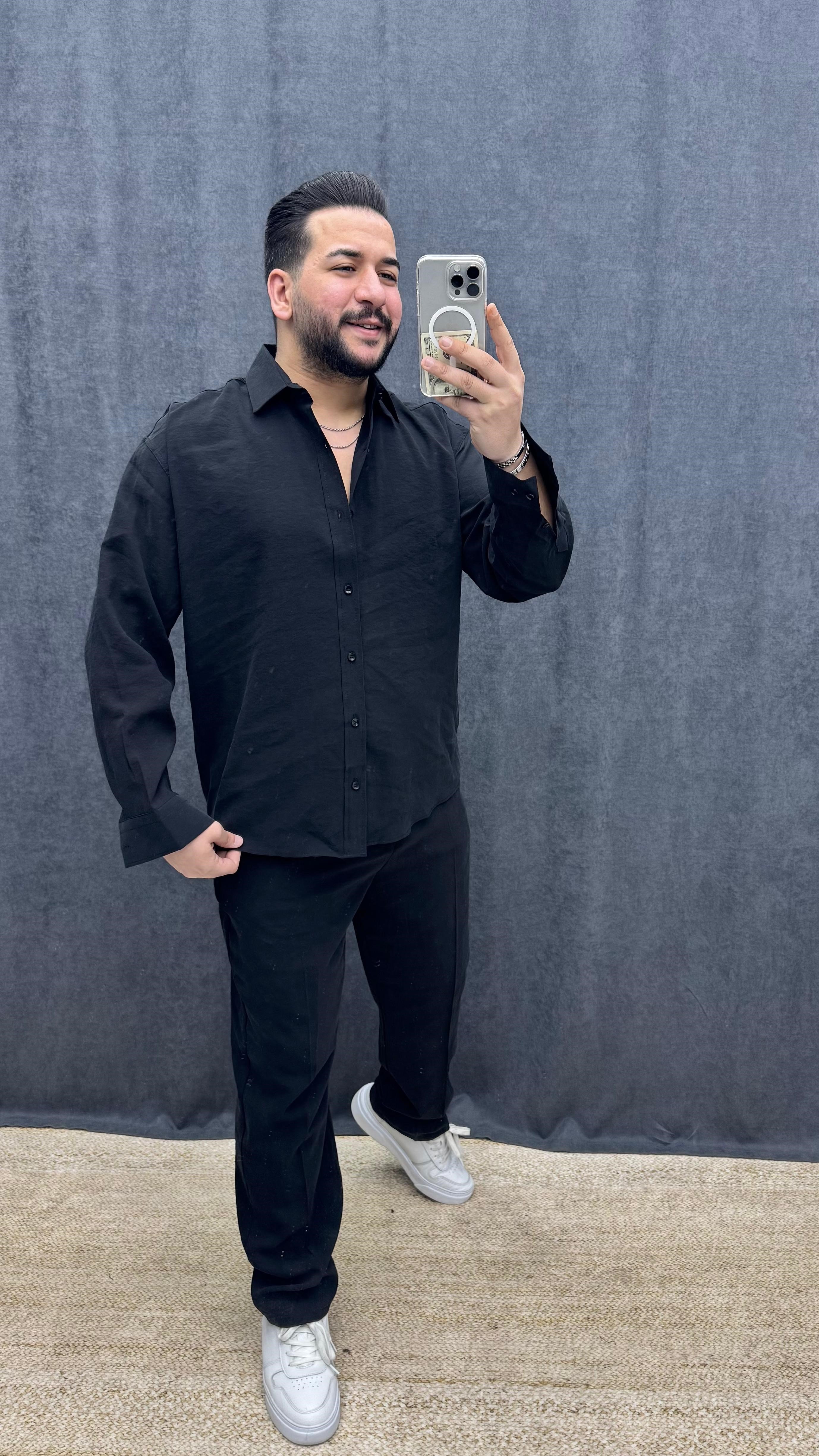 Modal Kumaş Oversize Takım Siyah