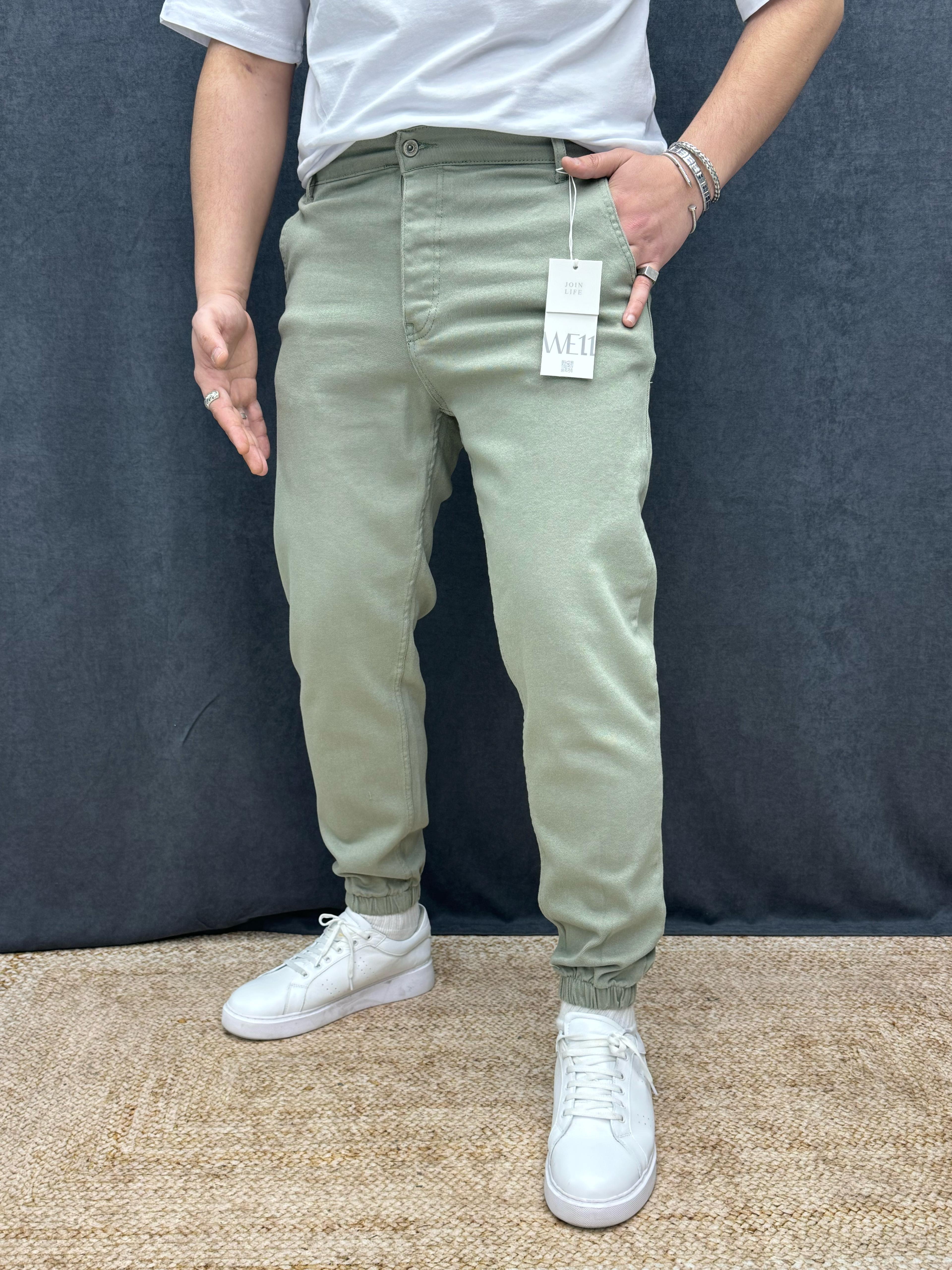 Paça Lastik Full Likralı Pantolon Haki