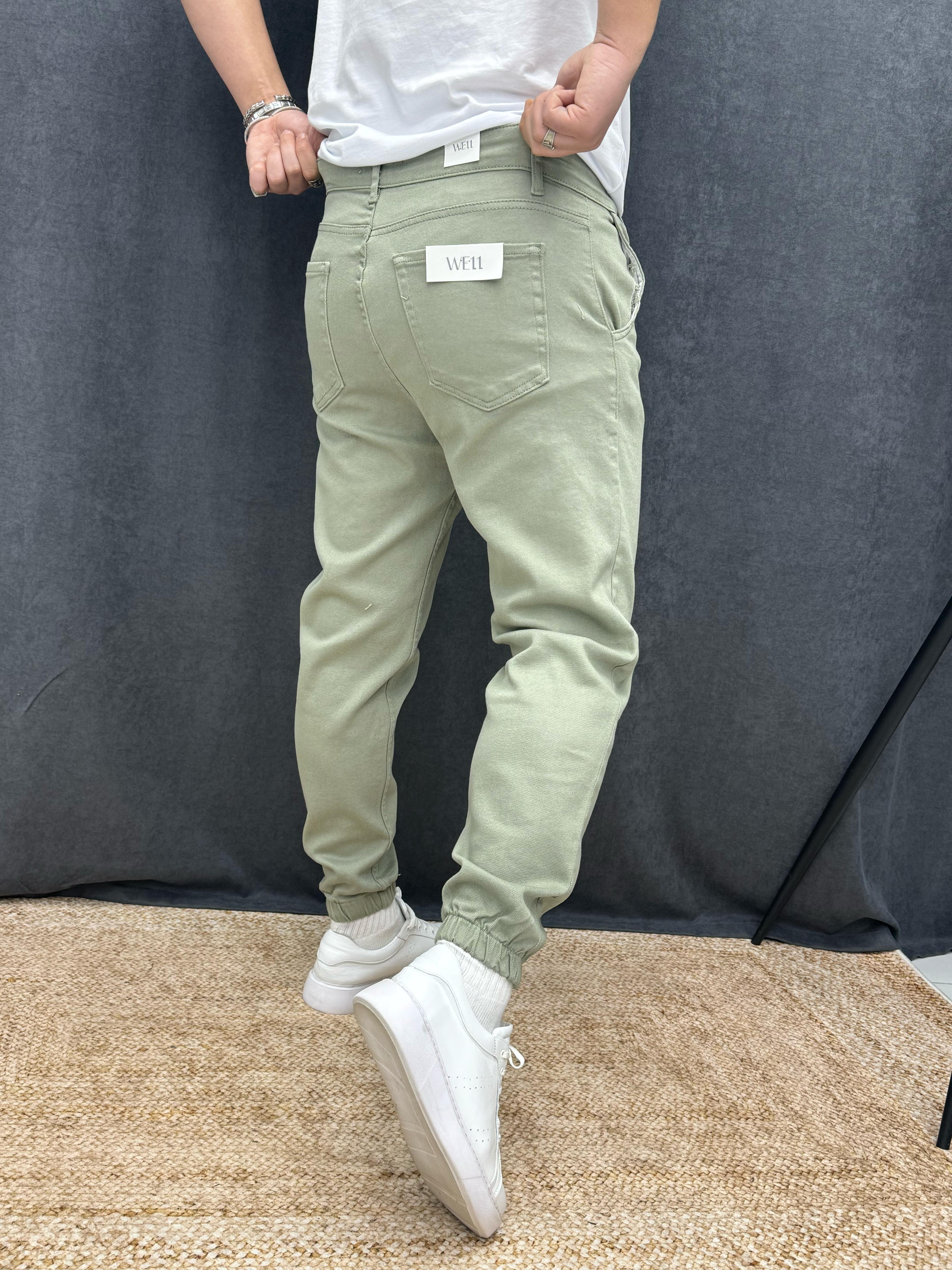 Paça Lastik Full Likralı Pantolon Haki