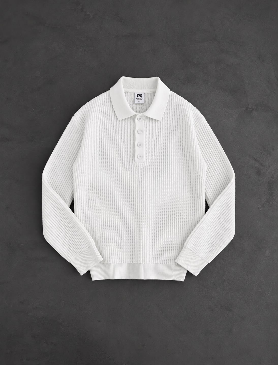 POLO YAKA FUL LİKRALI TRİKO BEYAZ