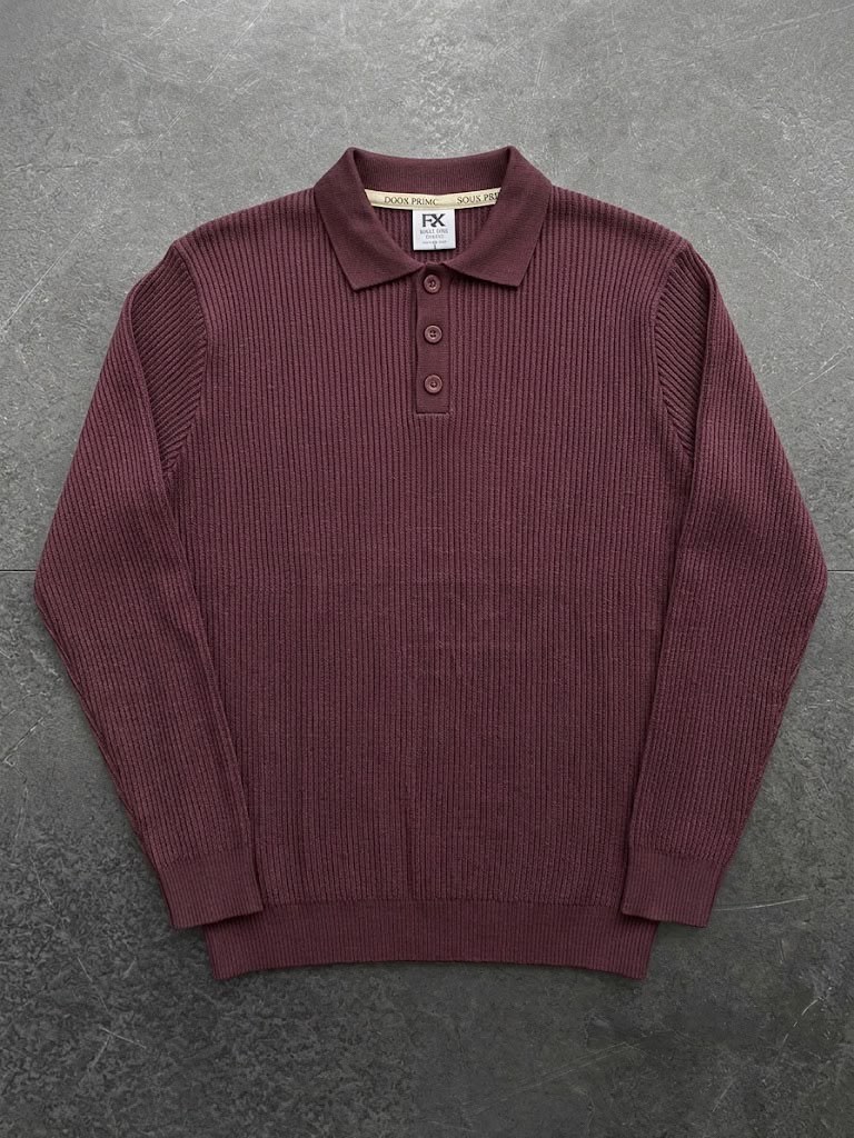 POLO YAKA FUL LİKRALI TRİKO BORDO