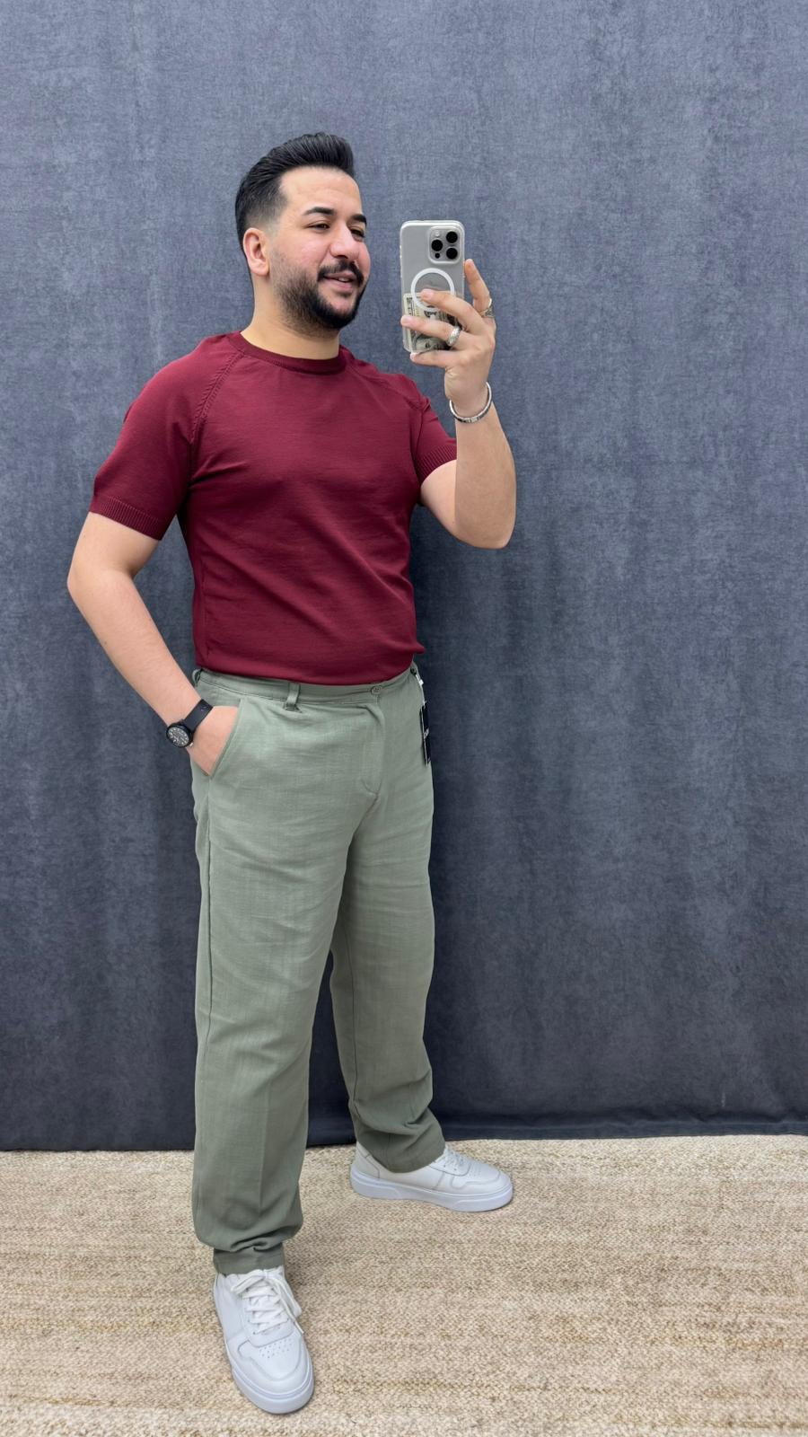Reglan Kol Pamuk Triko Bordo