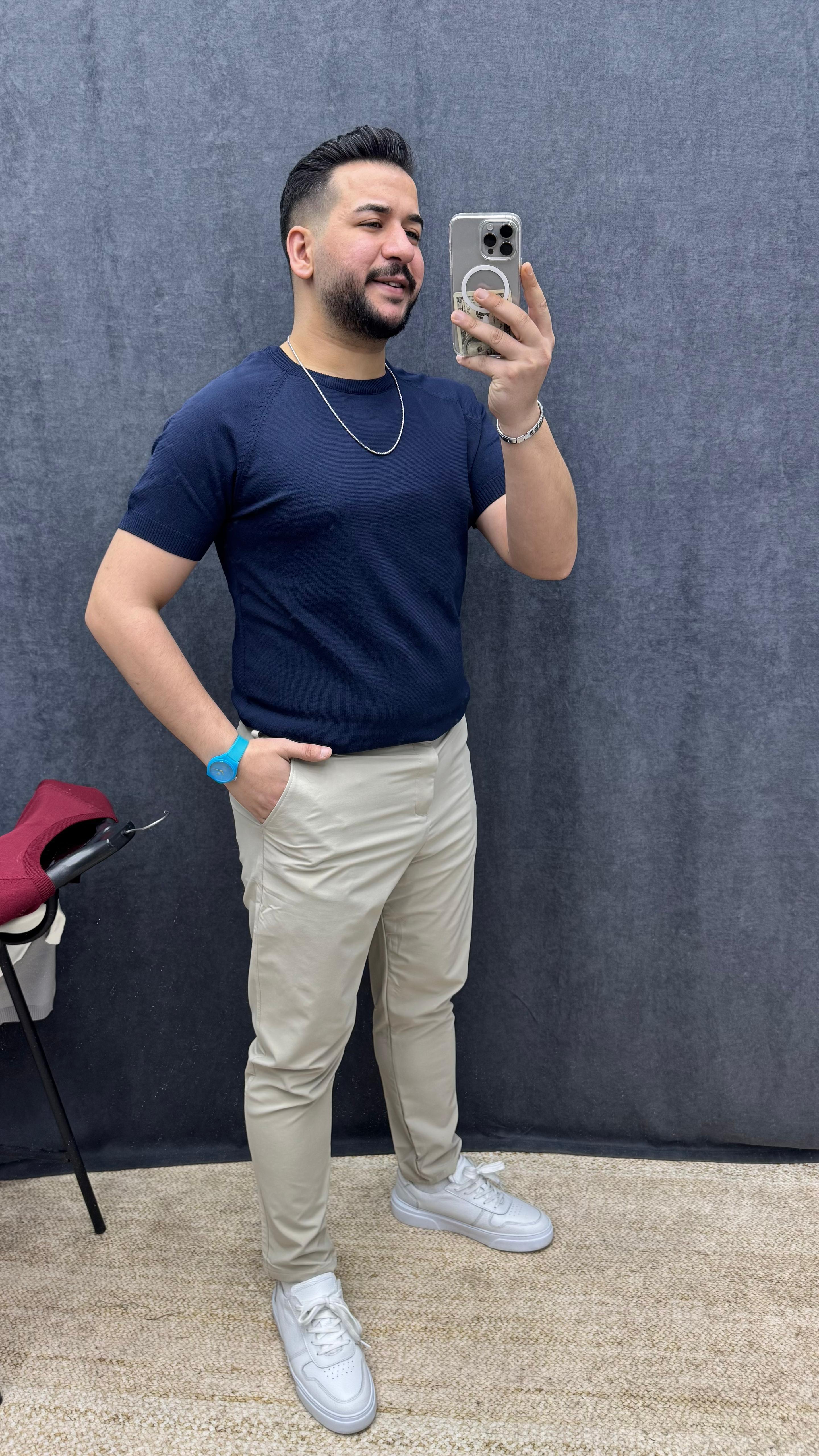 Reglan Kol Pamuk Triko Lacivert