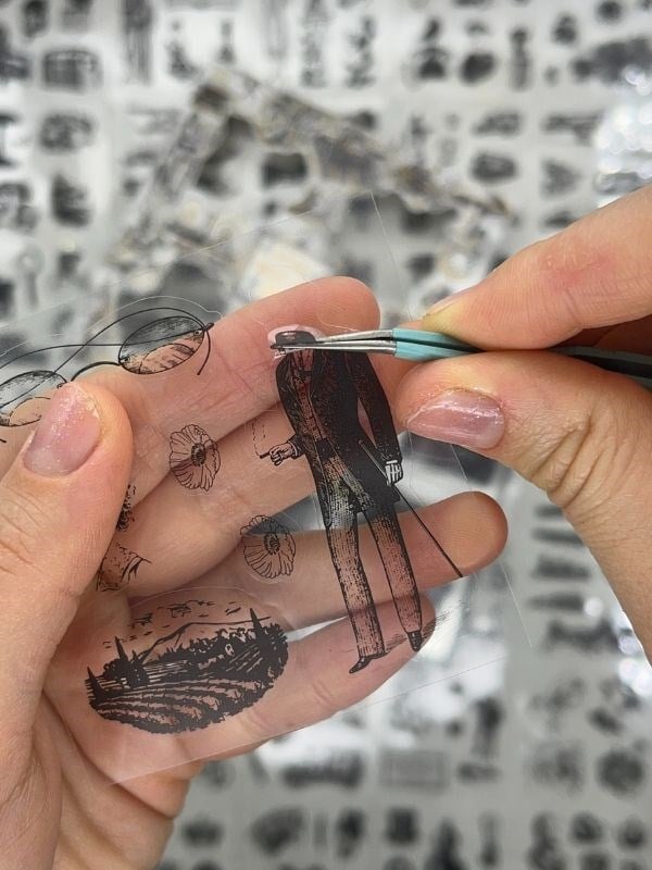  4 Bölmeli 100 Yaprak 573 Adet Özel Tasarım Siyah-Beyaz Renk  Nostaljik Sticker Set /Etiket /Çıkartma / Bullet Journal/Su Geçirmez
