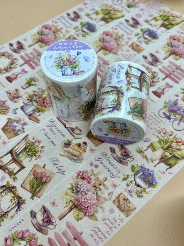  Bahçe Bakımı ve Çiçekler Temalı Washi Bant/ Washi Tape/ Sticker/ Bullet Journal