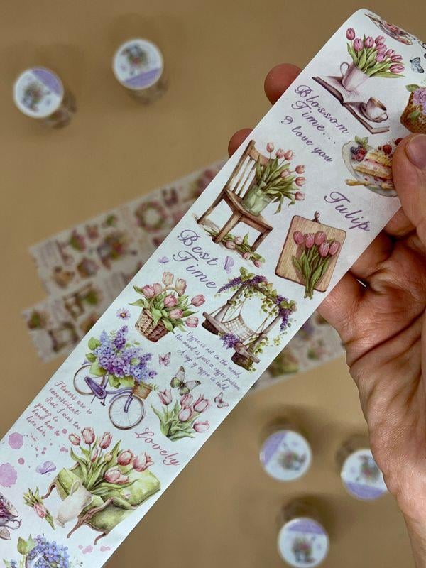  Bahçe Bakımı ve Çiçekler Temalı Washi Bant/ Washi Tape/ Sticker/ Bullet Journal