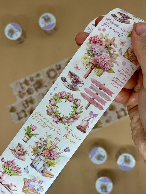 Bahçe Bakımı ve Çiçekler Temalı Washi Bant/ Washi Tape/ Sticker/ Bullet Journal