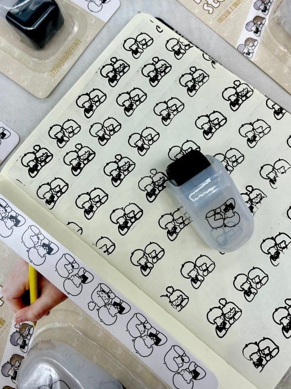  Boyanabilir Süsleme Bandı Arkadaş Desenli Damga /Mühür/Kaşe/Kitap Mühür/Stamp/Seal/ Tipeks/ Tipex/Şerit Daksil