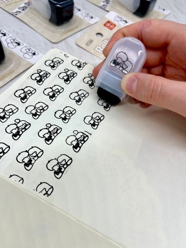  Boyanabilir Süsleme Bandı Arkadaş Desenli Damga /Mühür/Kaşe/Kitap Mühür/Stamp/Seal/ Tipeks/ Tipex/Şerit Daksil