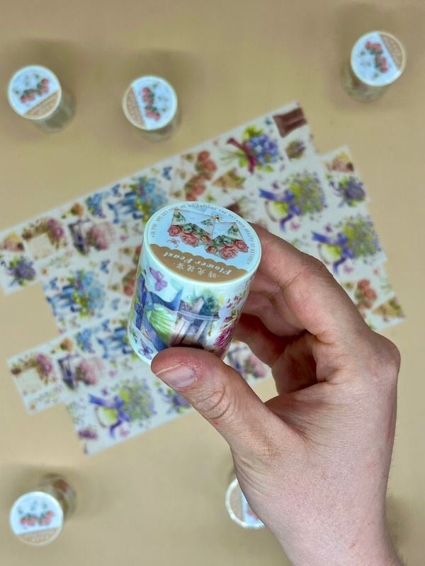  Çiçek Ziyafeti Temalı Washi Bant/ Washi Tape/ Sticker/ Bullet Journal