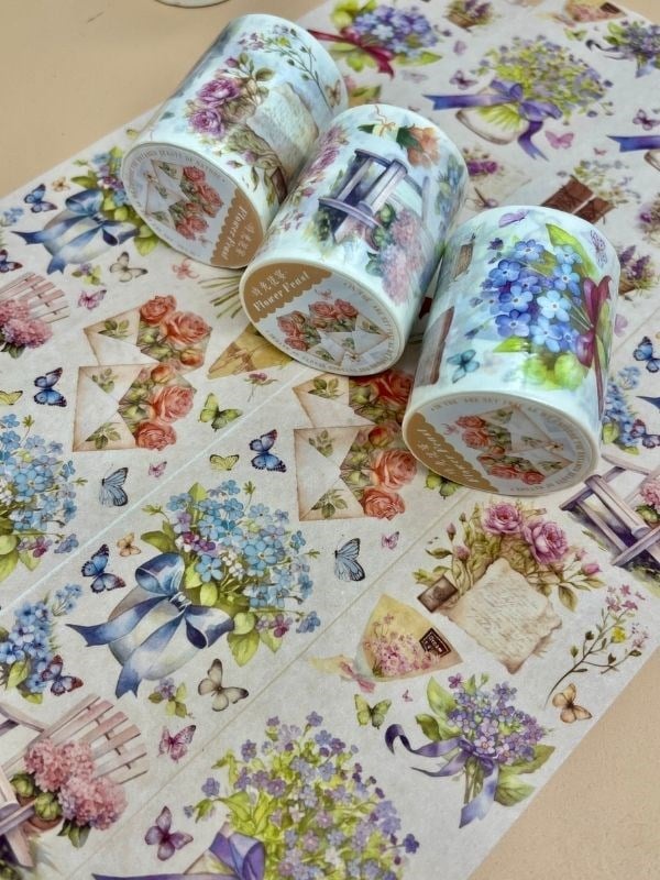  Çiçek Ziyafeti Temalı Washi Bant/ Washi Tape/ Sticker/ Bullet Journal