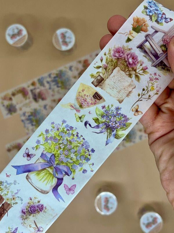  Çiçek Ziyafeti Temalı Washi Bant/ Washi Tape/ Sticker/ Bullet Journal