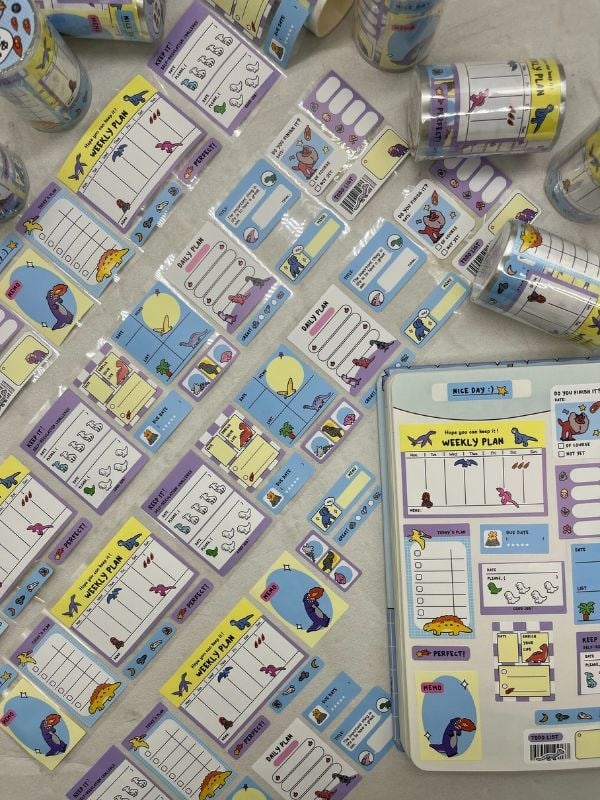  Ejderha Temalı Tek Tek Çıkartmalı Haftalık-Aylık Planlayıcı Motivasyon Stickerı Washi Bant/Etiket/Bullet Journal