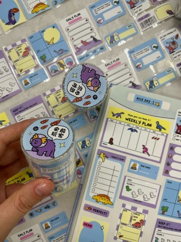  Ejderha Temalı Tek Tek Çıkartmalı Haftalık-Aylık Planlayıcı Motivasyon Stickerı Washi Bant/Etiket/Bullet Journal