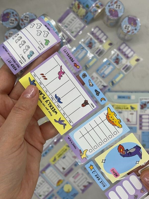  Ejderha Temalı Tek Tek Çıkartmalı Haftalık-Aylık Planlayıcı Motivasyon Stickerı Washi Bant/Etiket/Bullet Journal