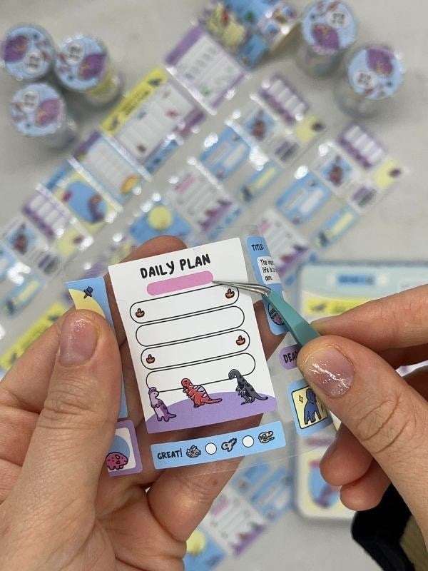  Ejderha Temalı Tek Tek Çıkartmalı Haftalık-Aylık Planlayıcı Motivasyon Stickerı Washi Bant/Etiket/Bullet Journal