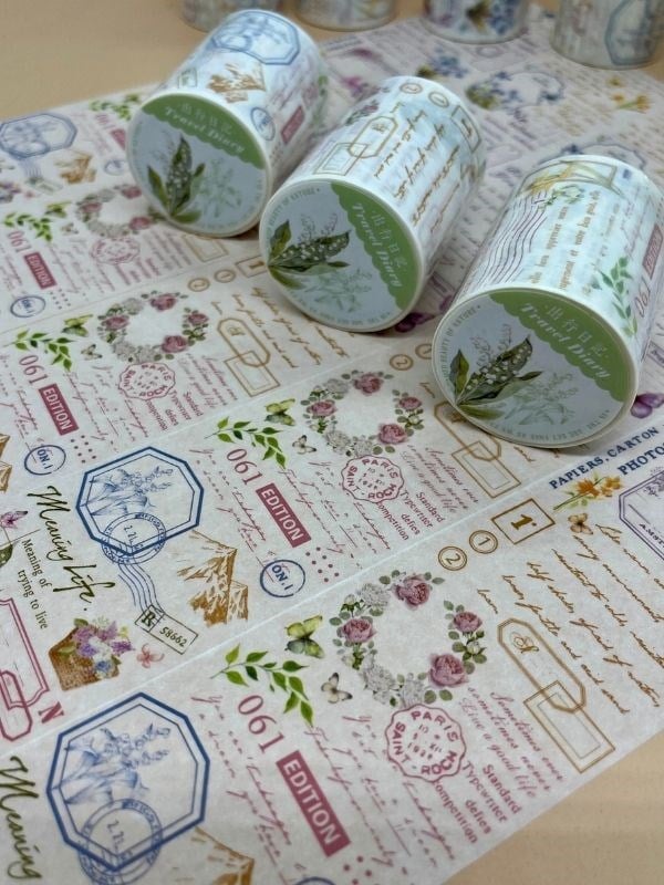  Seyahat Günlüğü Temalı Washi Bant/ Washi Tape/ Sticker/ Bullet Journal