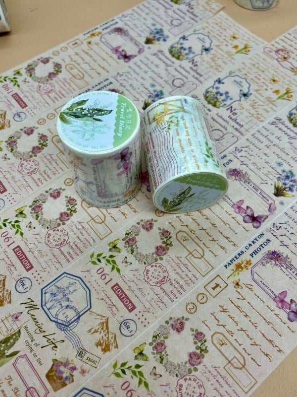  Seyahat Günlüğü Temalı Washi Bant/ Washi Tape/ Sticker/ Bullet Journal