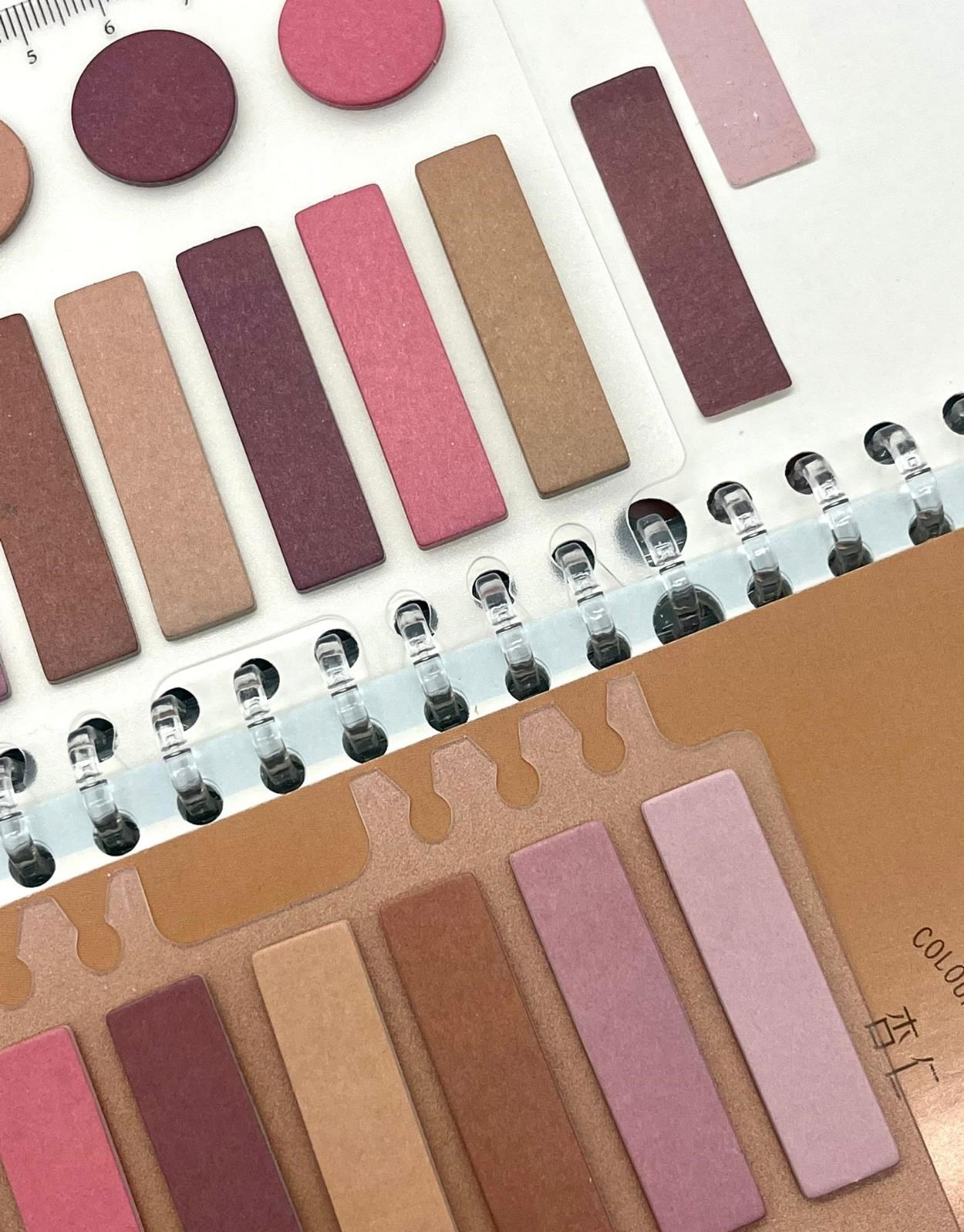 10 Renkli 7 Şerit,  4 Daire Şekilli ve Cetvelli Kağıt Index Pembe / İndeks / Postit / Post-it